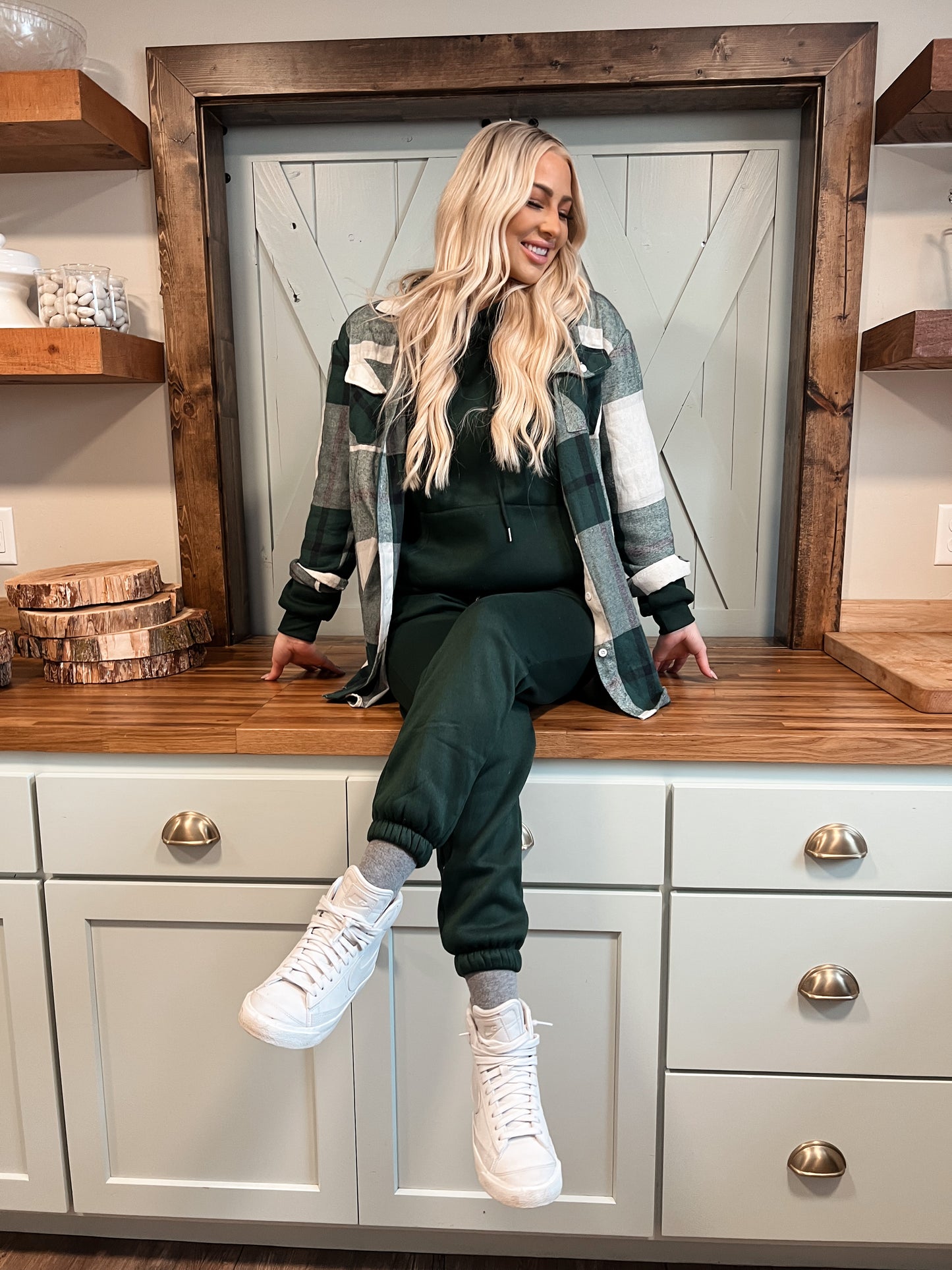 Green and Cream Flannel